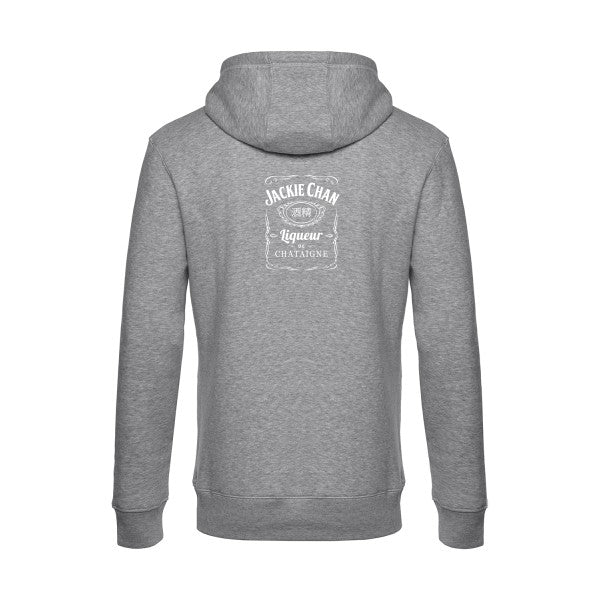Jackie-Chan sweat shirt original Heather Grey flex Blanc impression Dos