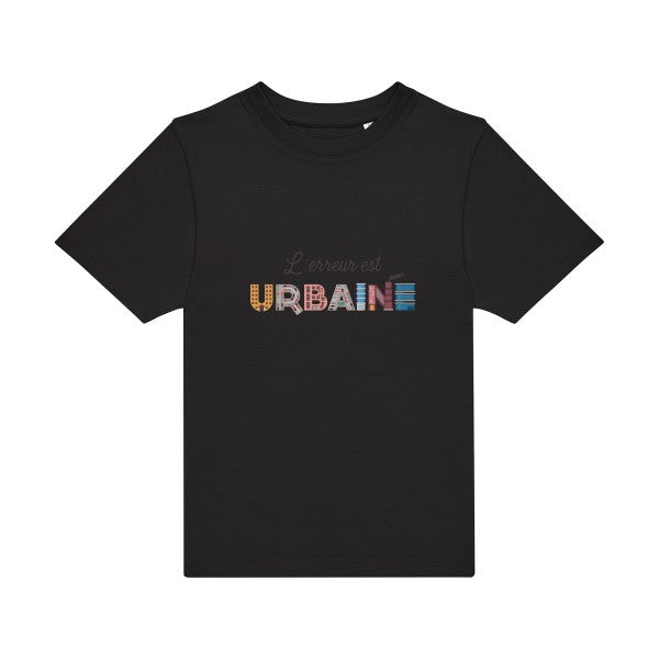t-shirt humour enfant -L-erreur-est-urbaine- couleur  Black