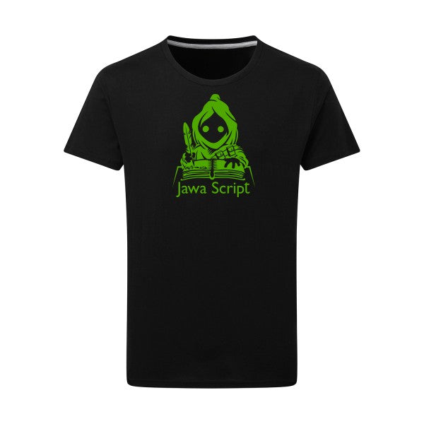 Jawa script vert pomme -Flex vert pomme sur T-shirt SG  Dark Black  4XL