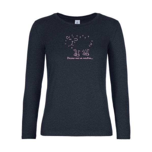t-shirt lsl femme Dessine-moi-un-mouton Navy flex Rose