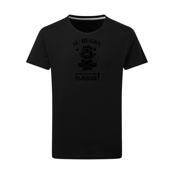 Au rugby, on apprend à se faire plaquer ! - Flex noir Tshirt original Dark Black  4XL