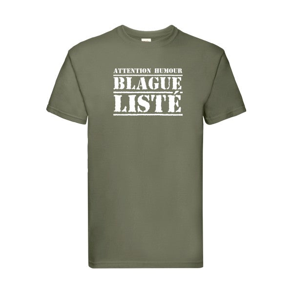 T-shirt|BLAGUE LISTÉ |flex Blanc| Fruit of the loom 205 g 