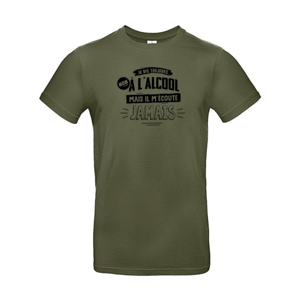 Non à l'alcool  Flex noir |E190 T-shirt|Urban Khaki||2XL