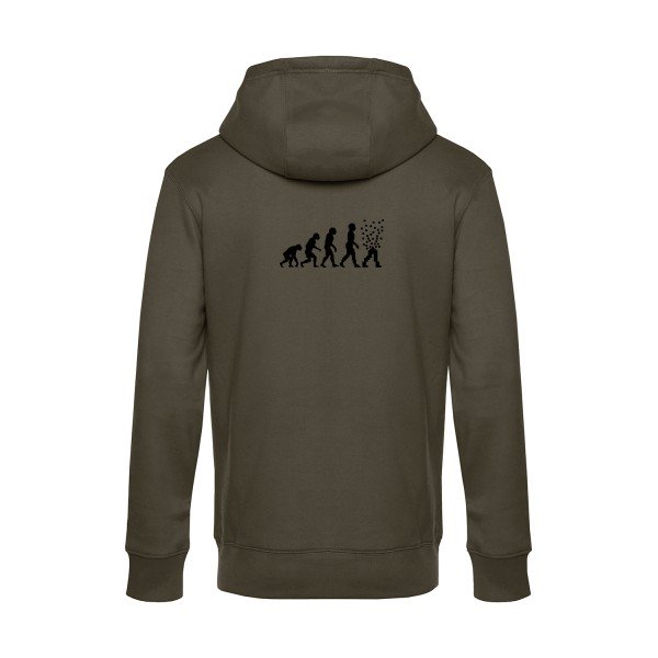 Evolution-numerique sweat shirt original Khaki flex Noir impression Dos