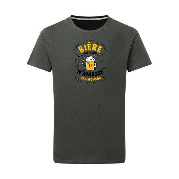 T-shirt homme Bière qui roule - T-shirt humour pour les amateurs de bière Charcoal 5XL