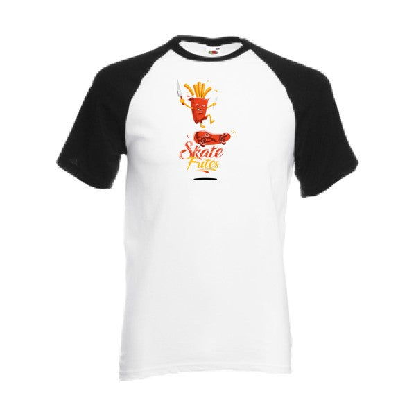 T-shirt fruit of the loom baseball  couleur White/Black