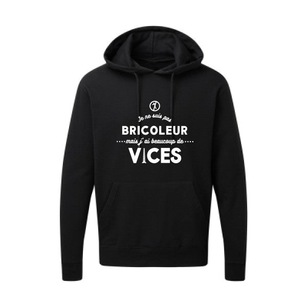 JE NE SUIS PAS BRICOLEUR Blanc |Sweat capuche imprimé homme