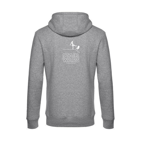 STAIR-WARS sweat shirt original Heather Grey flex Blanc impression Dos
