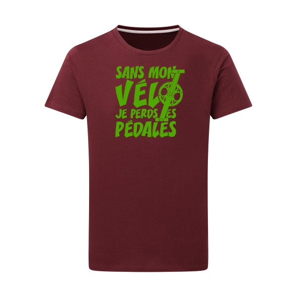 Sans mon vélo, je perds les pédales ! - Flex Vert pomme Tshirt original Burgundy  2XL