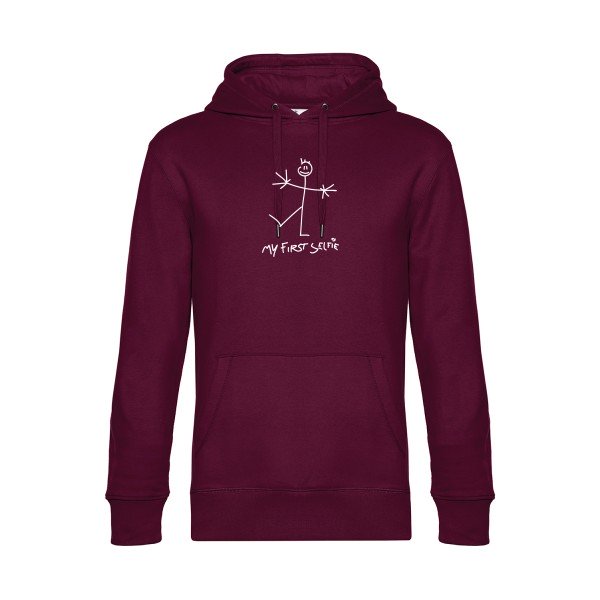 First-Selfie sweat shirt original Burgundy flex Blanc impression Face