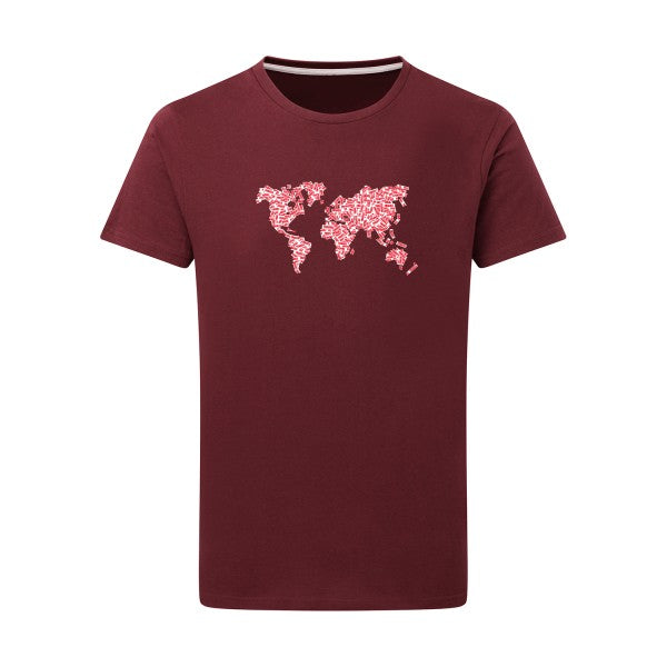 T-shirt homme FRAGILE - T-shirt humour avec un design ludique Burgundy 2XL