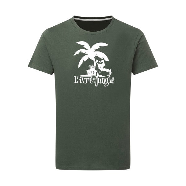 L'ivre de la jungle Blanc -Flex Blanc sur T-shirt SG  Thyme  2XL