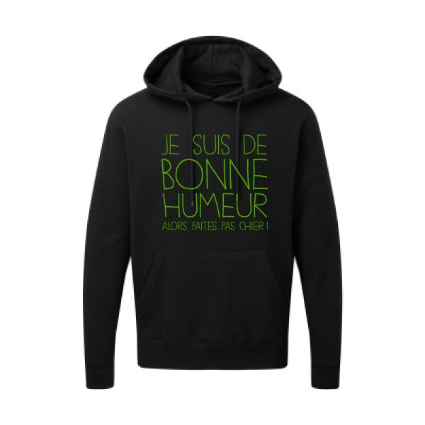 BONNE HUMEUR Vert pomme |Sweat capuche imprimé homme