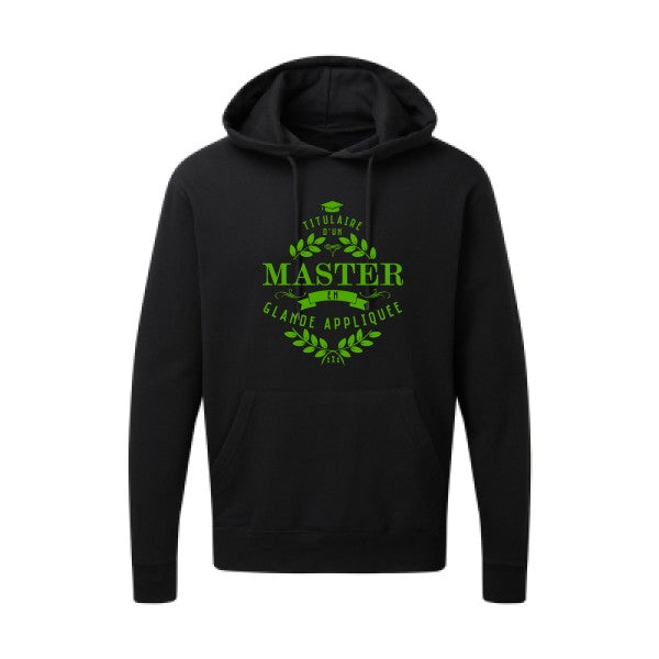 Master en glande appliquée Vert pomme |Sweat capuche imprimé homme