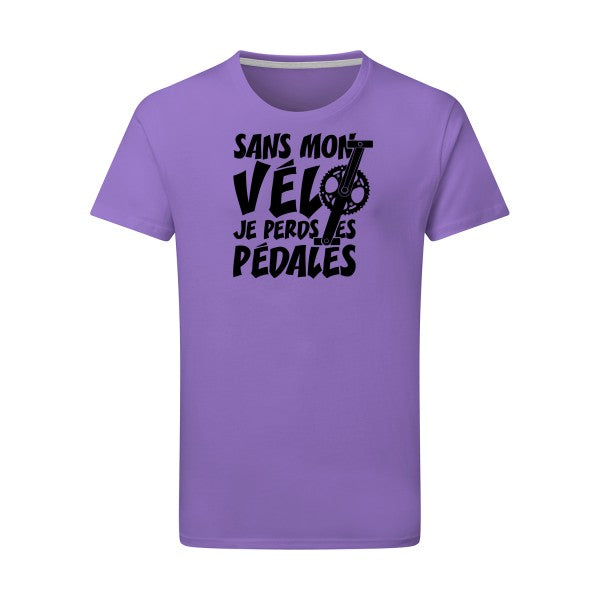 Sans mon vélo, je perds les pédales ! - Flex noir Tshirt original Aster Purple  2XL