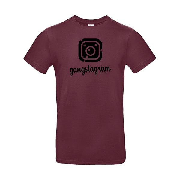 GANGSTAGRAM flex noir B&C - E190 T-shirt|Burgundy||2XL