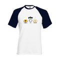 T-shirt fruit of the loom baseball  King of the POP  couleur White/Deep Navy