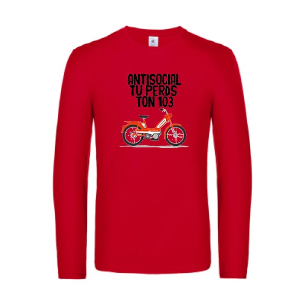 antisocial-t-shirt-manches-longues-original-humour -Red