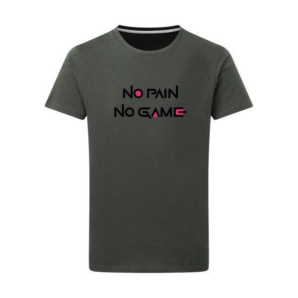 T-shirt homme NO PAIN NO GAME - T-shirt rigolo pour les sportifs Charcoal 5XL