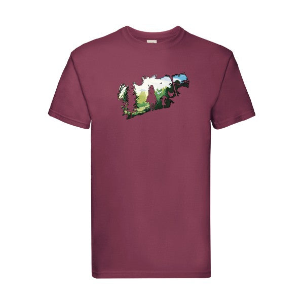 Adventure link Fruit of the loom 205 g/m² T-shirt/ bordeaux