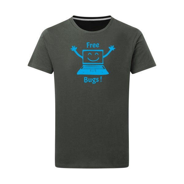 FREE BUGS ! - Flex bleu clair Tshirt original Charcoal  5XL