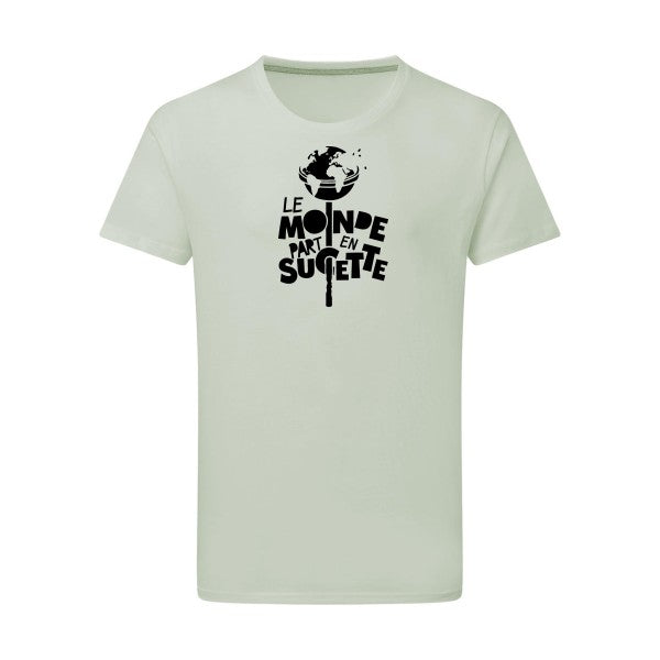 Le Monde part en Sucette - Flex noir Tshirt original Pastel Macchiato  2XL