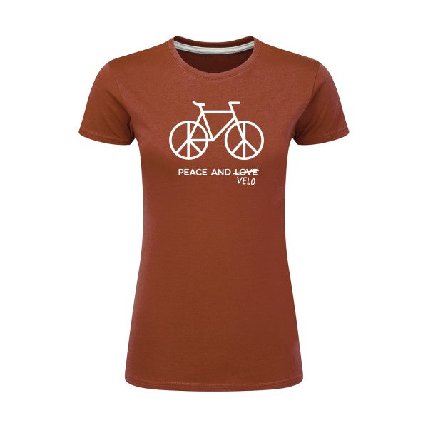 Peace and vélo Blanc |T shirt original femme|SG