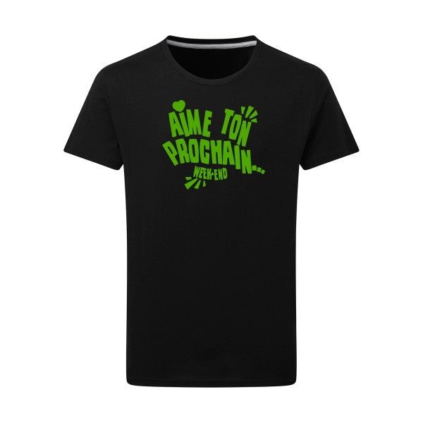 Aime ton prochain ! vert pomme -Flex vert pomme sur T-shirt SG  Dark Black  4XL