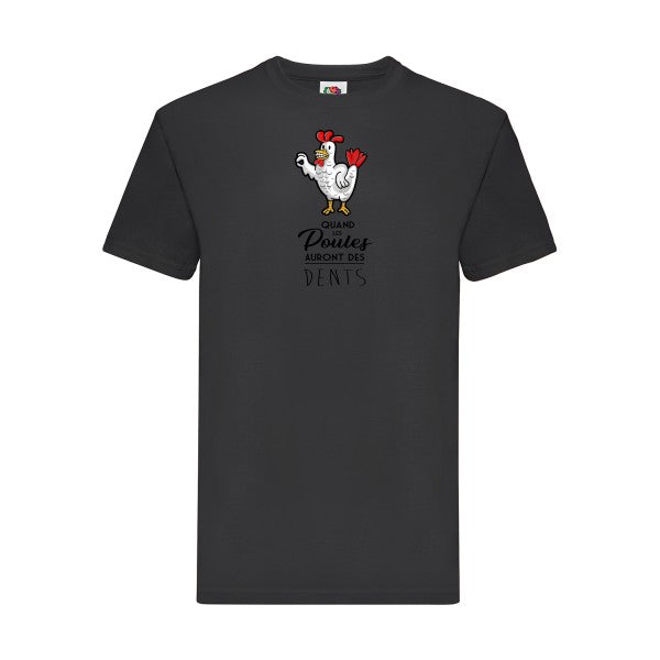 quand les poules auront des dents Fruit of the loom 205 g/m² T-shirt/ noir