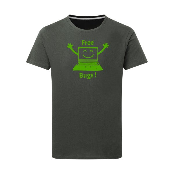 FREE BUGS ! - Flex Vert pomme Tshirt original Charcoal  5XL