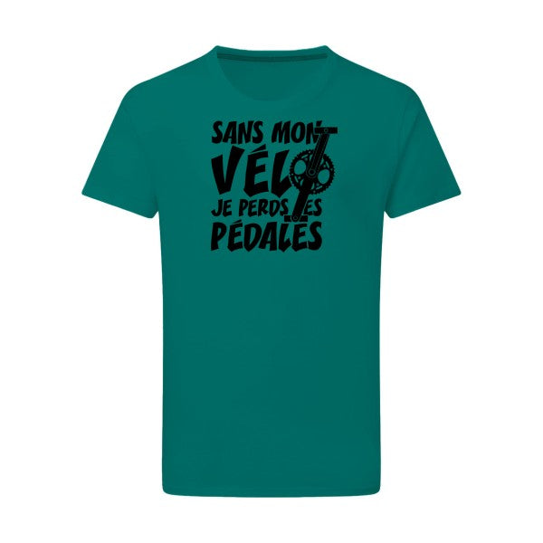 Sans mon vélo, je perds les pédales ! - Flex noir Tshirt original Emerald Green  2XL