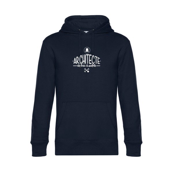 Architecte-de-bac-a-sable sweat shirt original Navy Blue flex Blanc impression Face