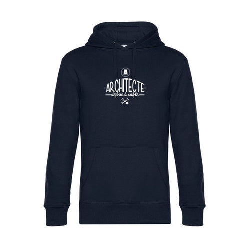 Architecte-de-bac-a-sable sweat shirt original Navy Blue flex Blanc impression Face