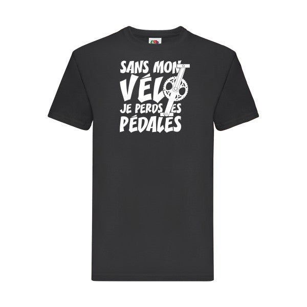 T-shirt|Sans mon vélo, je perds les pédales ! |Blanc |Fruit of the loom 205  G