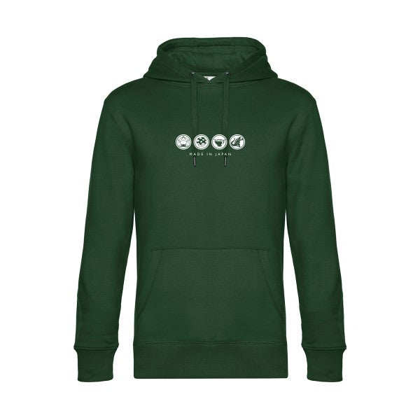 Made-in-Japan sweat shirt original Bottle Green flex Blanc impression Face