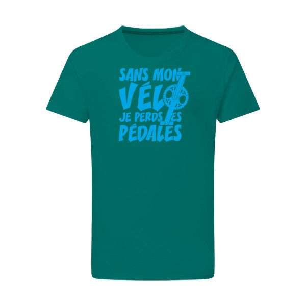 Sans mon vélo, je perds les pédales ! - Flex bleu clair Tshirt original Emerald Green  2XL