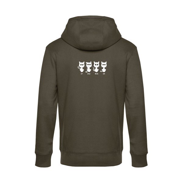 un-deux-trois-cat sweat shirt original Khaki flex Blanc impression Dos