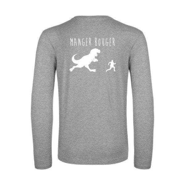 manger bouger - t shirt- manches- longues- original- humour- Sport Grey impression Dos