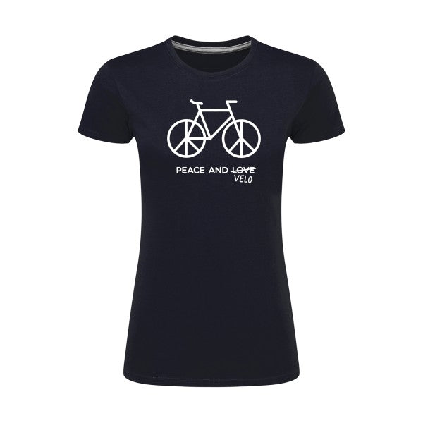 Peace and vélo Blanc |T shirt original femme|SG