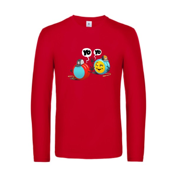 yo-yo-t-shirt-manches-longues-original-humour -Red