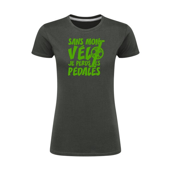 Sans mon vélo, je perds les pédales ! | Vert pomme |T shirt original femme|SG