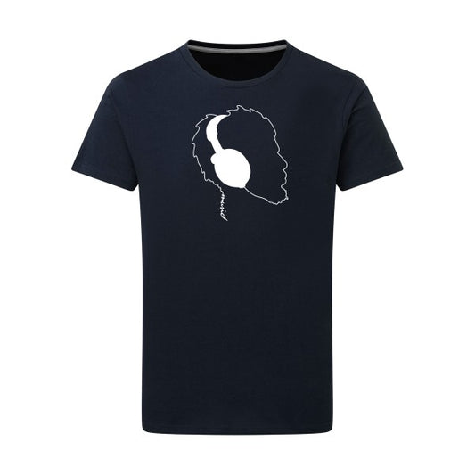 Mr. Jack -Flex noir sur T-shirt SG  Navy  5XL