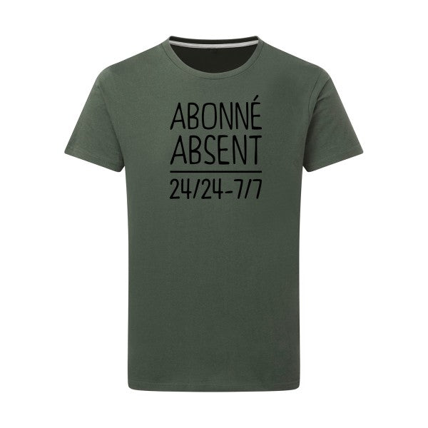 Abonné absent noir -Flex noir sur T-shirt SG  Thyme  2XL