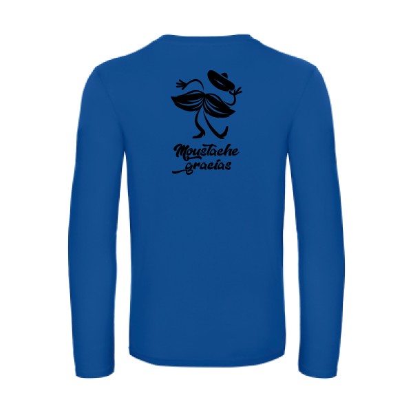 presqu spagnol - t shirt- manches- longues- original- humour- Royal Blue impression Dos