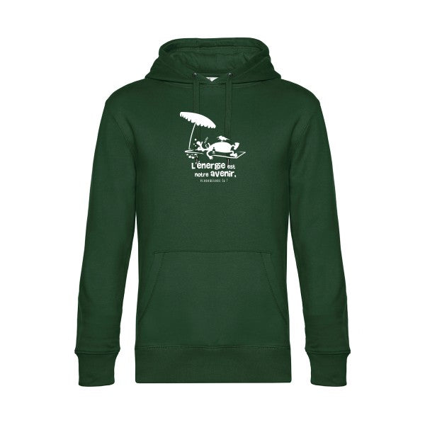 l-energie-est-notre-avenir sweat shirt original Bottle Green flex Blanc impression Face