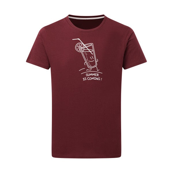 Summer is coming ! Blanc -Flex Blanc sur T-shirt SG  Burgundy  2XL