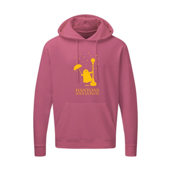 Hantons sous la pluie jaune Or |Sweat capuche imprimé homme