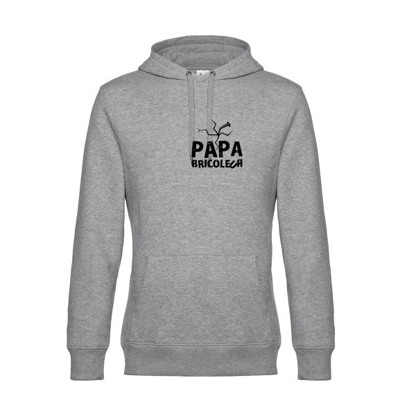 Papa-bricoleur sweat shirt original Heather Grey flex Noir impression Face