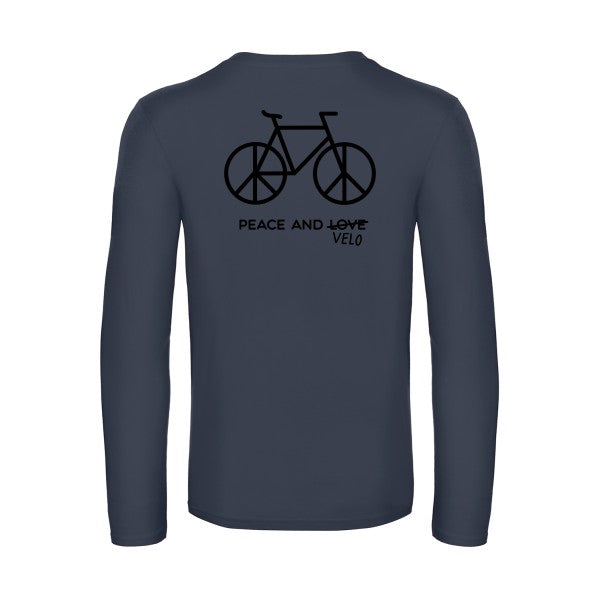 peace and velo - t shirt- manches- longues- original- humour- Navy impression Dos