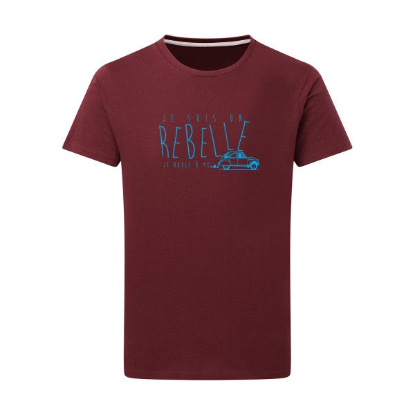 je suis un rebelle - Flex bleu clair Tshirt original Burgundy  2XL